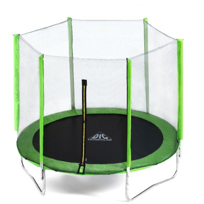 Батут DFC Trampoline Fitness с сеткой 12ft, зеленый